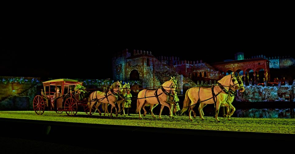 From Madrid: Entrance to Puy du Fou España & Sueño de Toledo - Inside Puy du Fou España: history shows, birds of prey, and equestrian energy