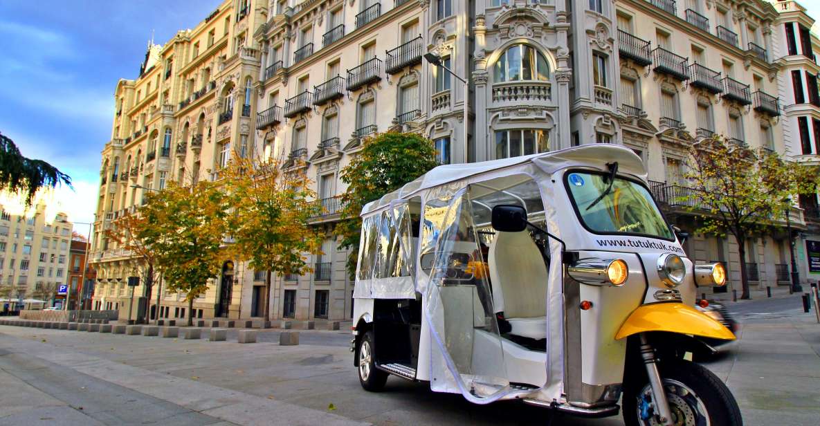 Madrid: Modern tour with Private guide in yellow tuk tuk - Key highlights at a glance