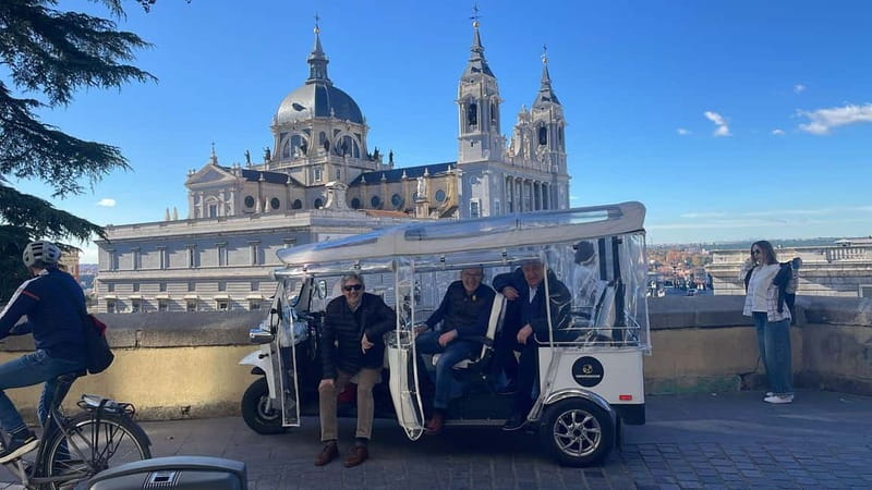 "See Madrid Differently: A Premium Private Tuk Tuk Ride" - Royal Madrid in a Few Moves: Saint Francis the Great, Almudena, Royal Palace